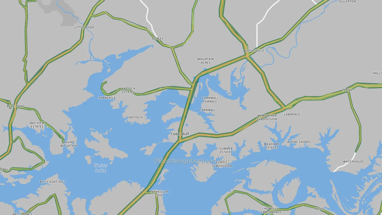 35959, AL Map of Noise Levels in 35959