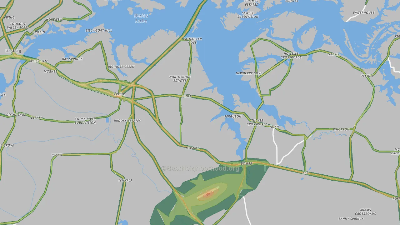 35960, AL Map of Noise Levels in 35960