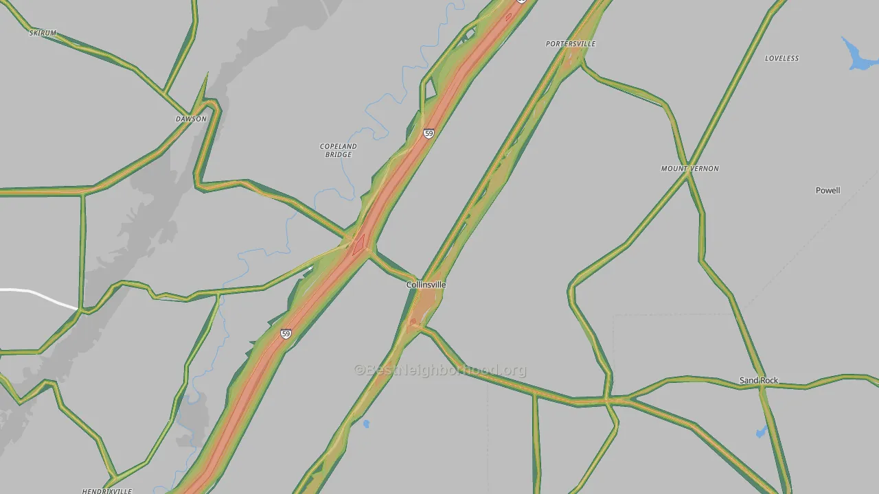 35961, AL Map of Noise Levels in 35961
