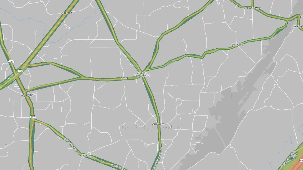 35963, AL Map of Noise Levels in 35963