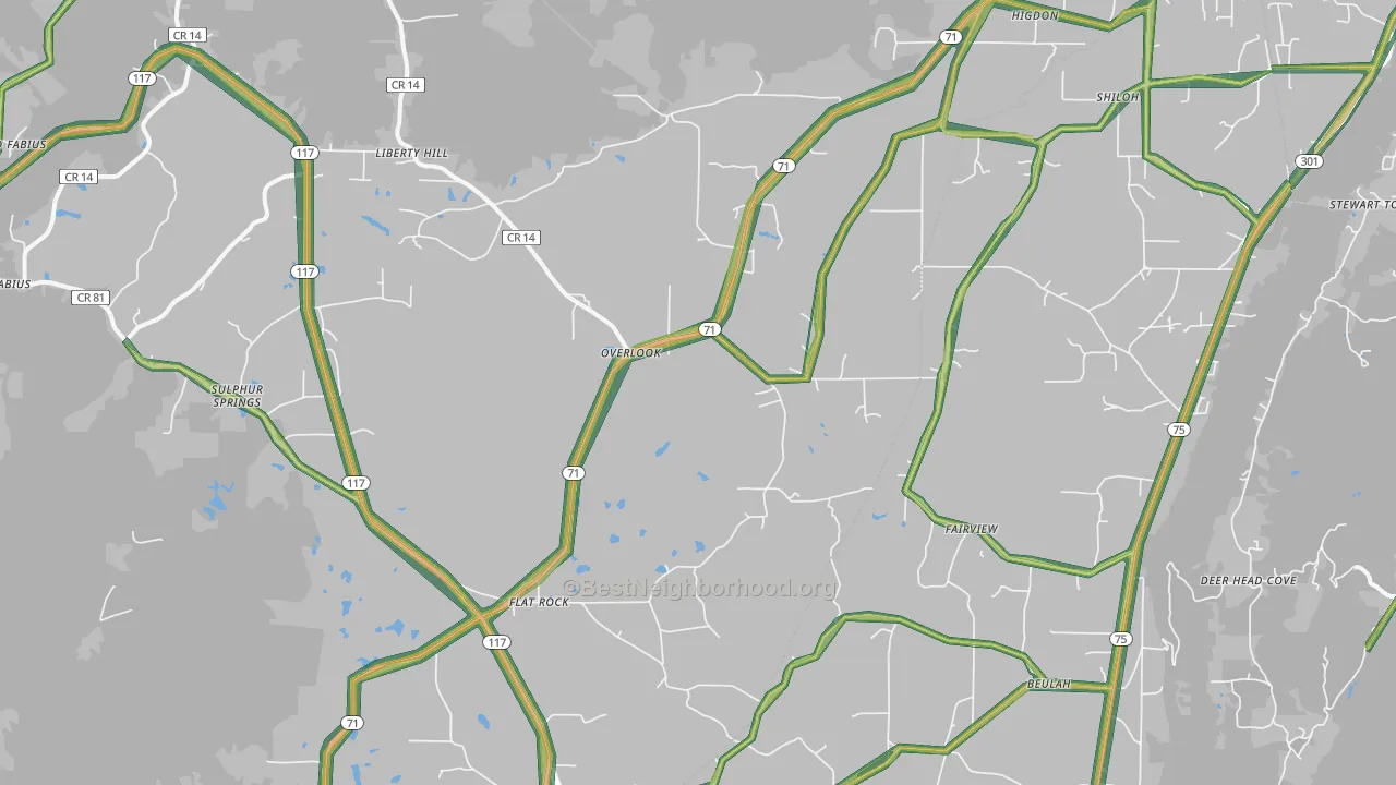 35966, AL Map of Noise Levels in 35966