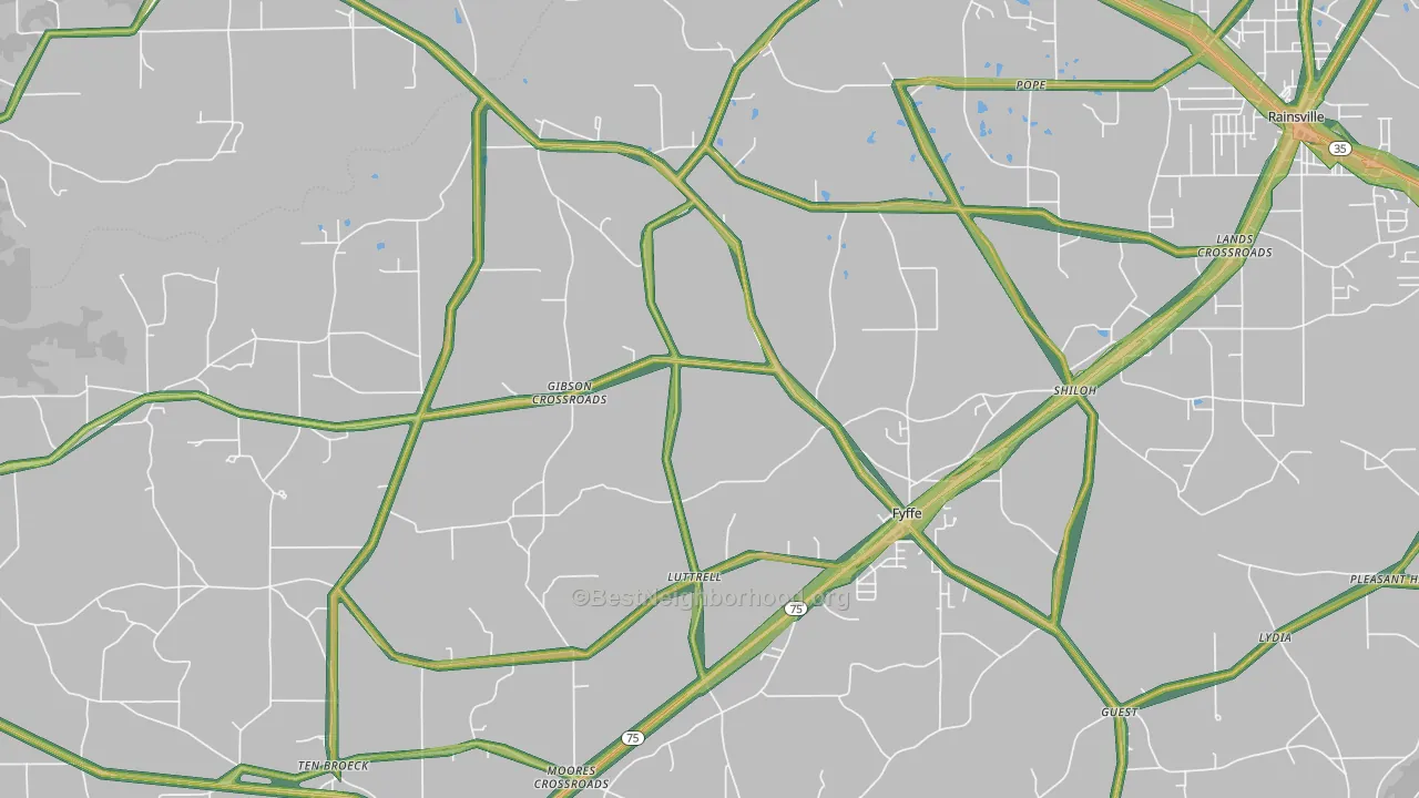 35971, AL Map of Noise Levels in 35971