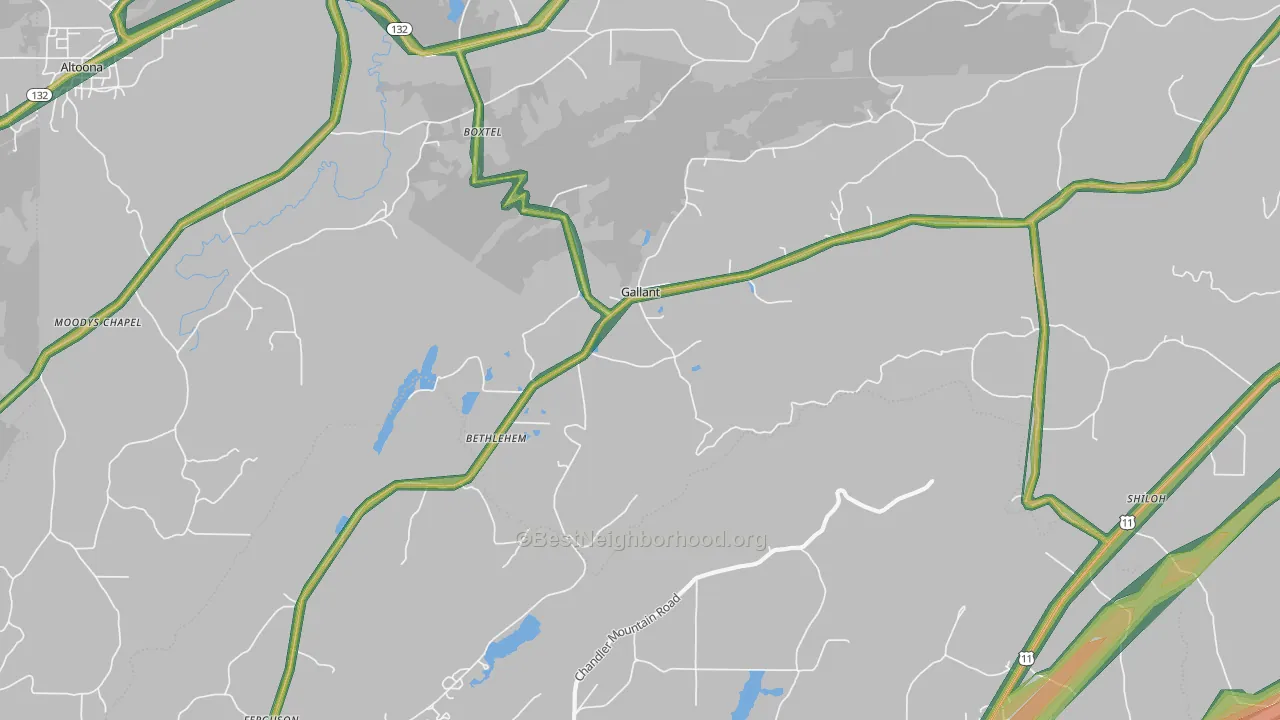 35972, AL Map of Noise Levels in 35972