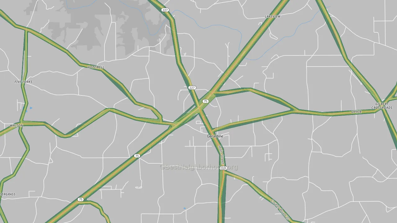 35974, AL Map of Noise Levels in 35974