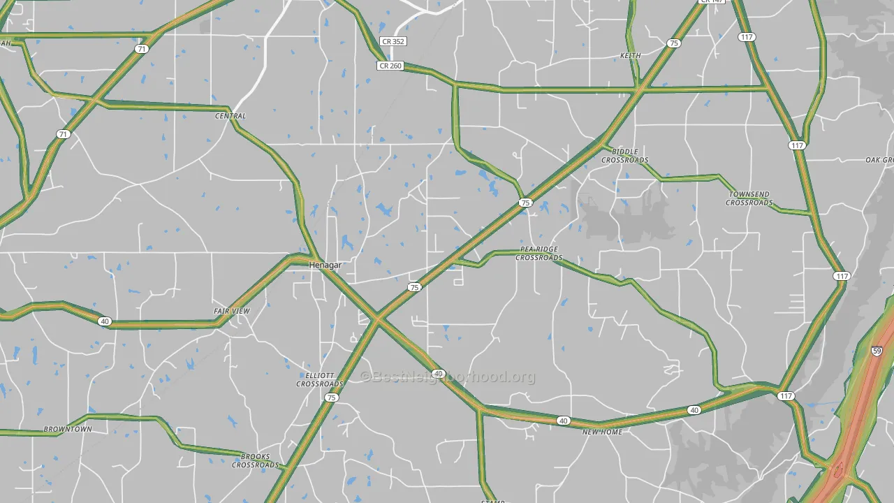 35978, AL Map of Noise Levels in 35978