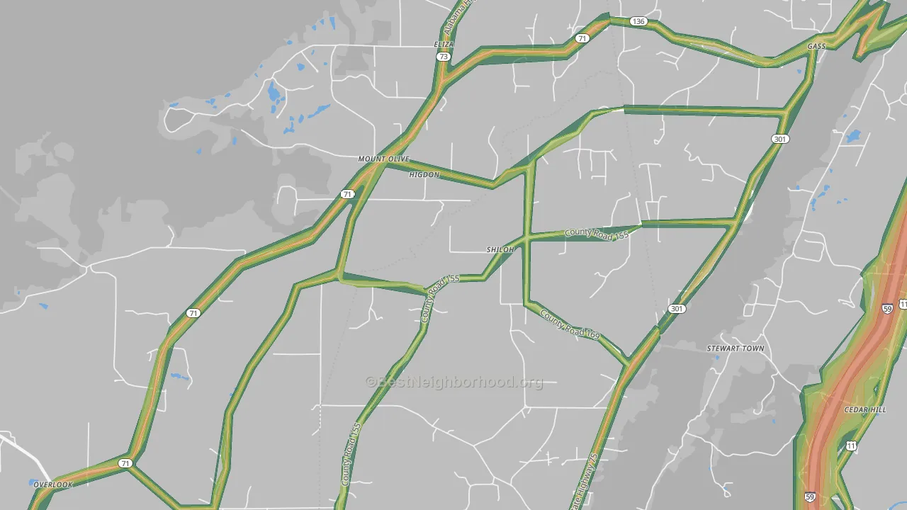 35979, AL Map of Noise Levels in 35979