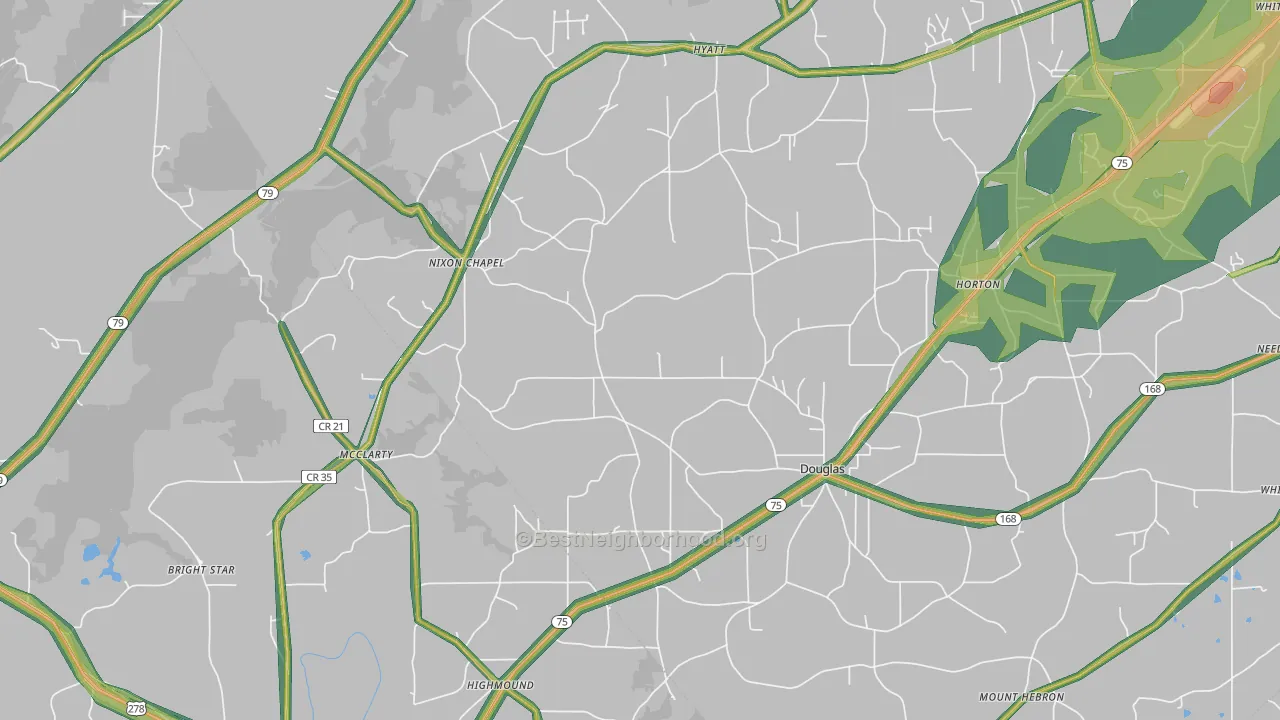 35980, AL Map of Noise Levels in 35980