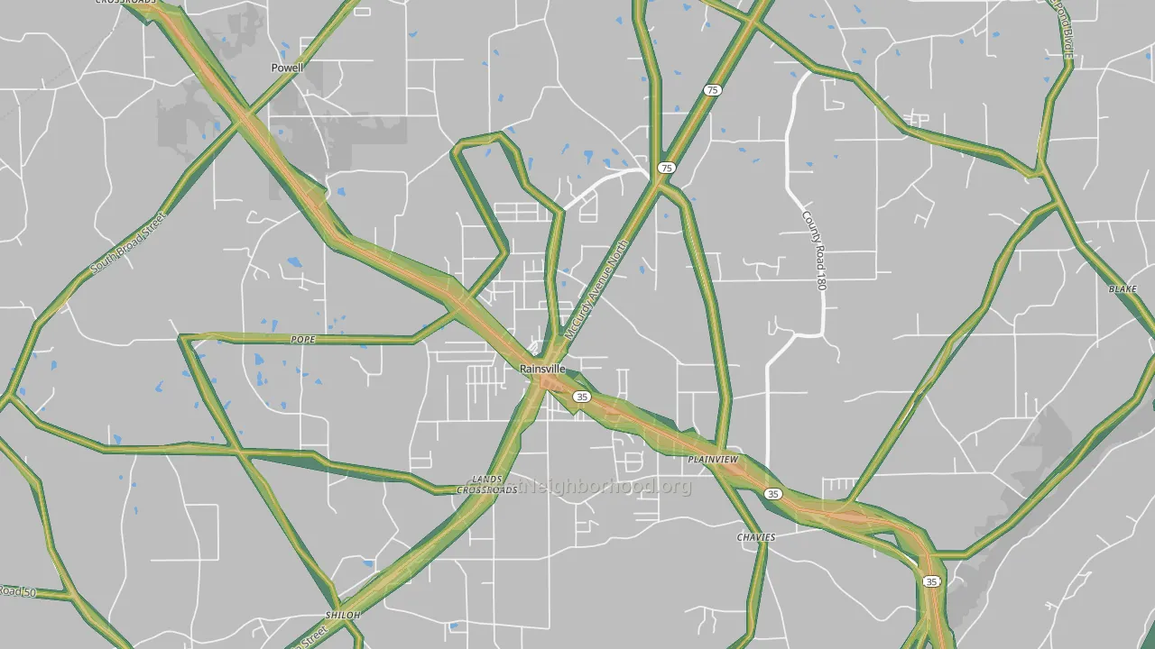 35986, AL Map of Noise Levels in 35986