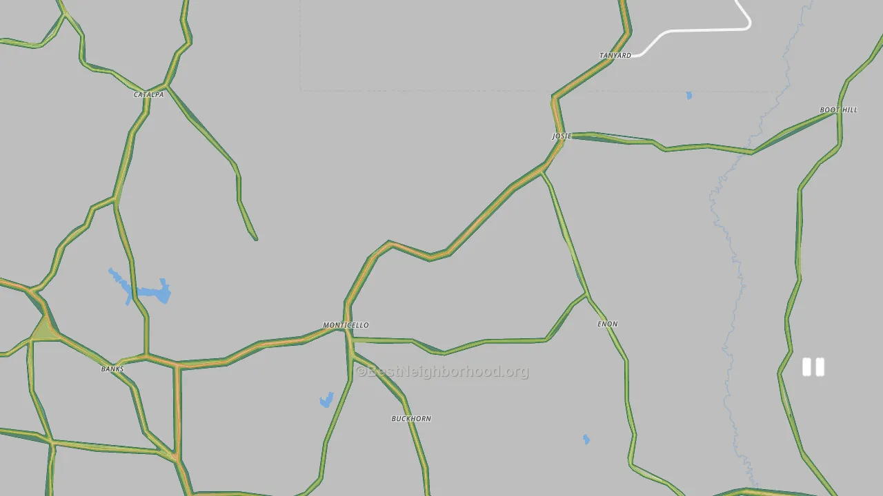 36005, AL Map of Noise Levels in 36005
