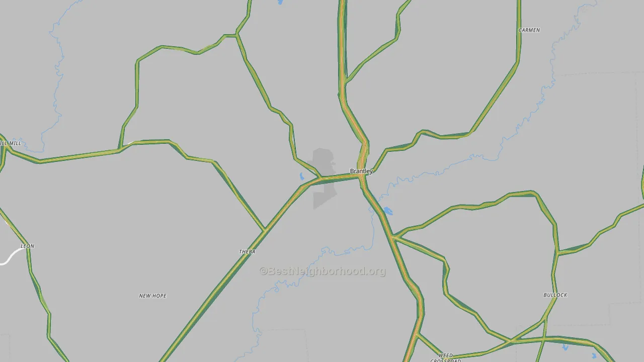 36009, AL Map of Noise Levels in 36009
