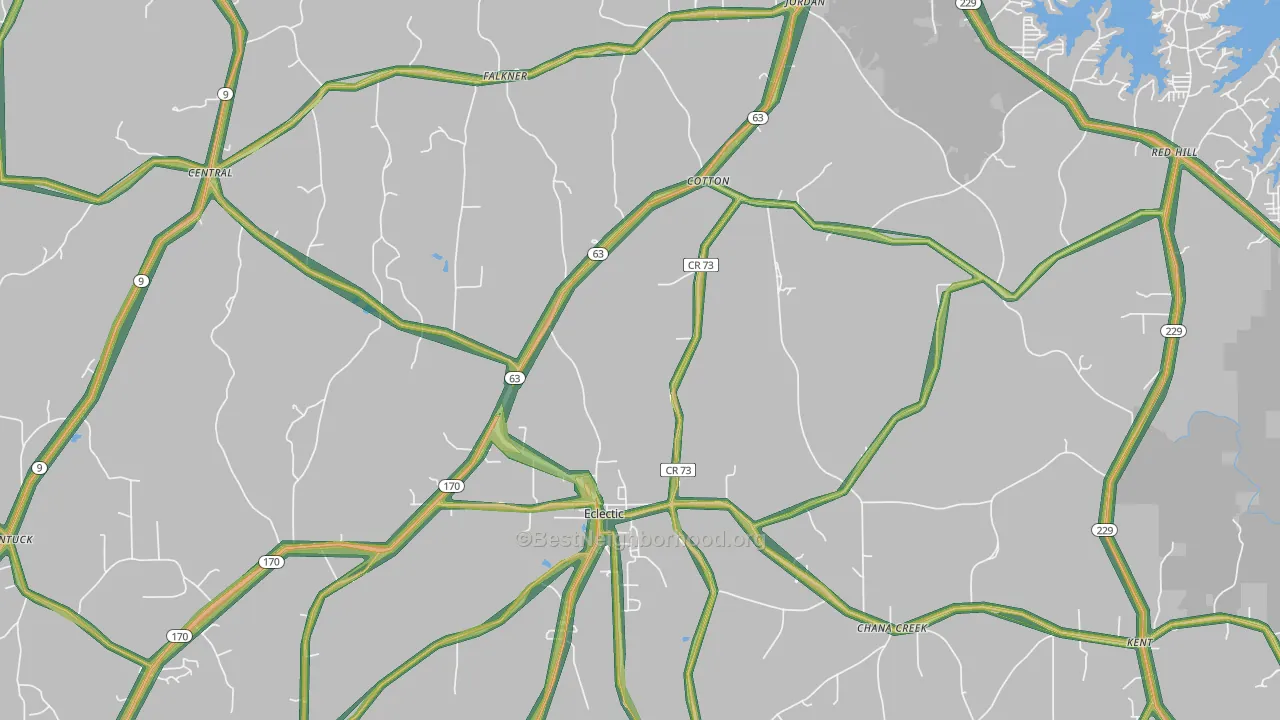 36024, AL Map of Noise Levels in 36024