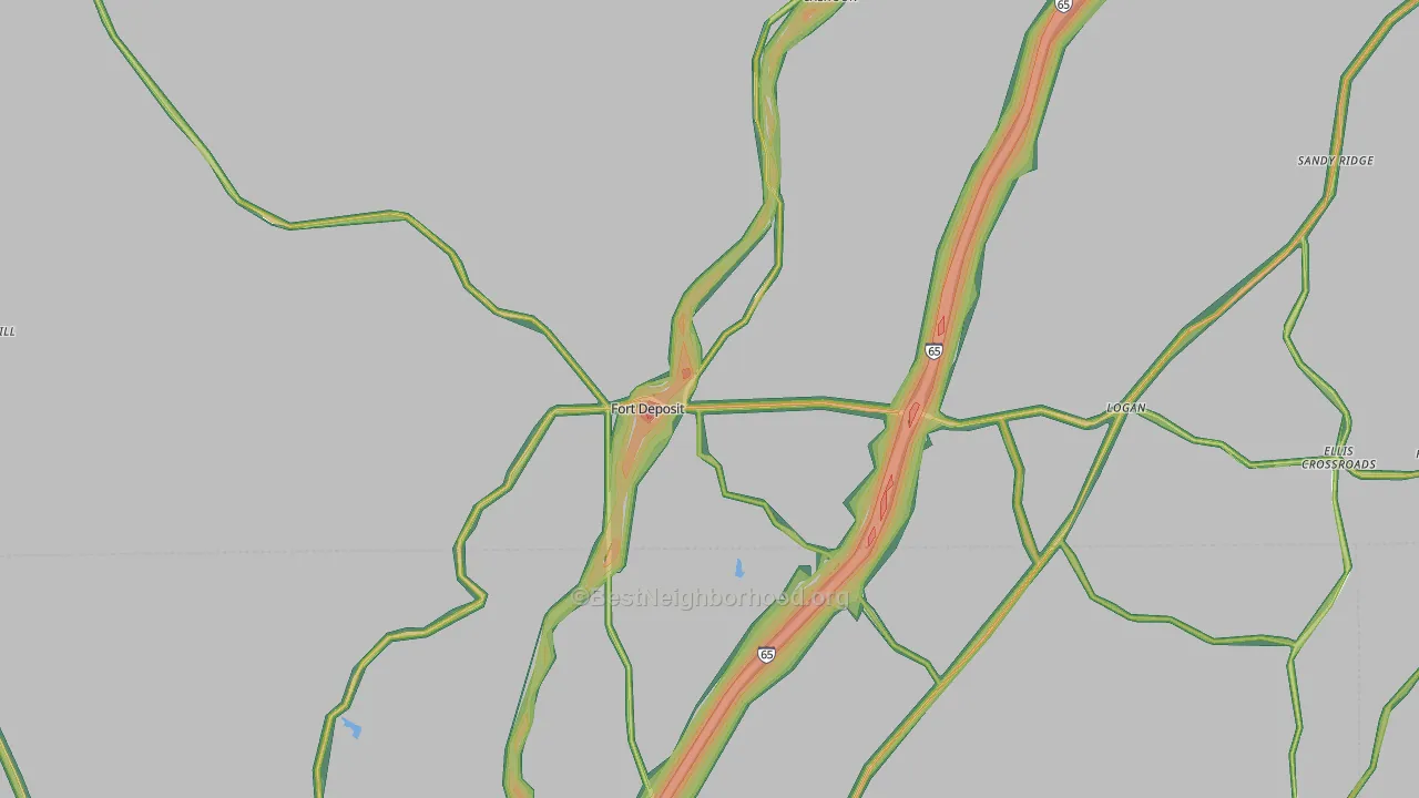 36032, AL Map of Noise Levels in 36032