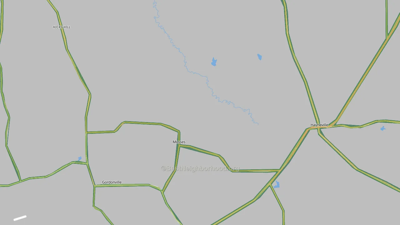 36040, AL Map of Noise Levels in 36040