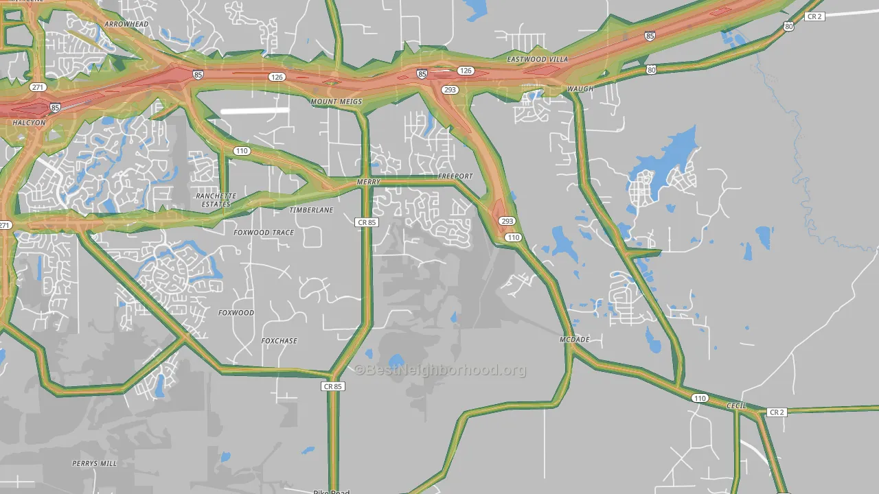 36064, AL Map of Noise Levels in 36064