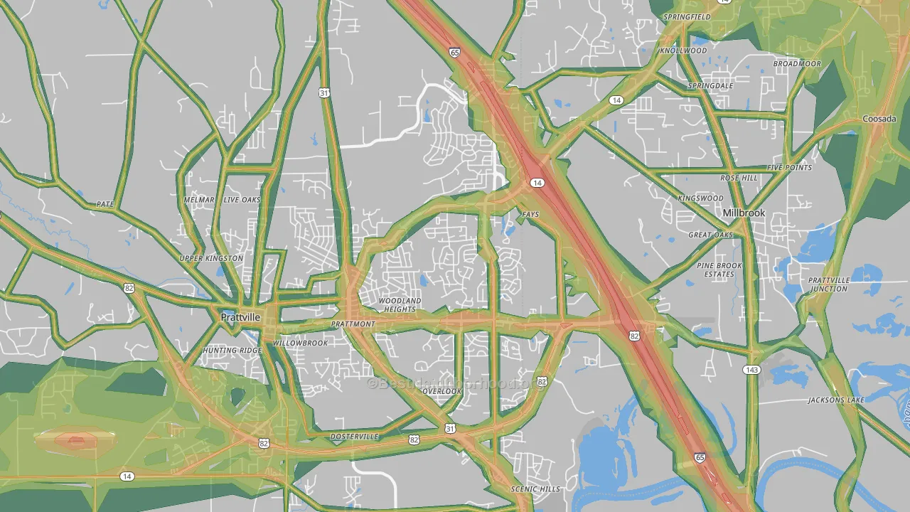 36066, AL Map of Noise Levels in 36066