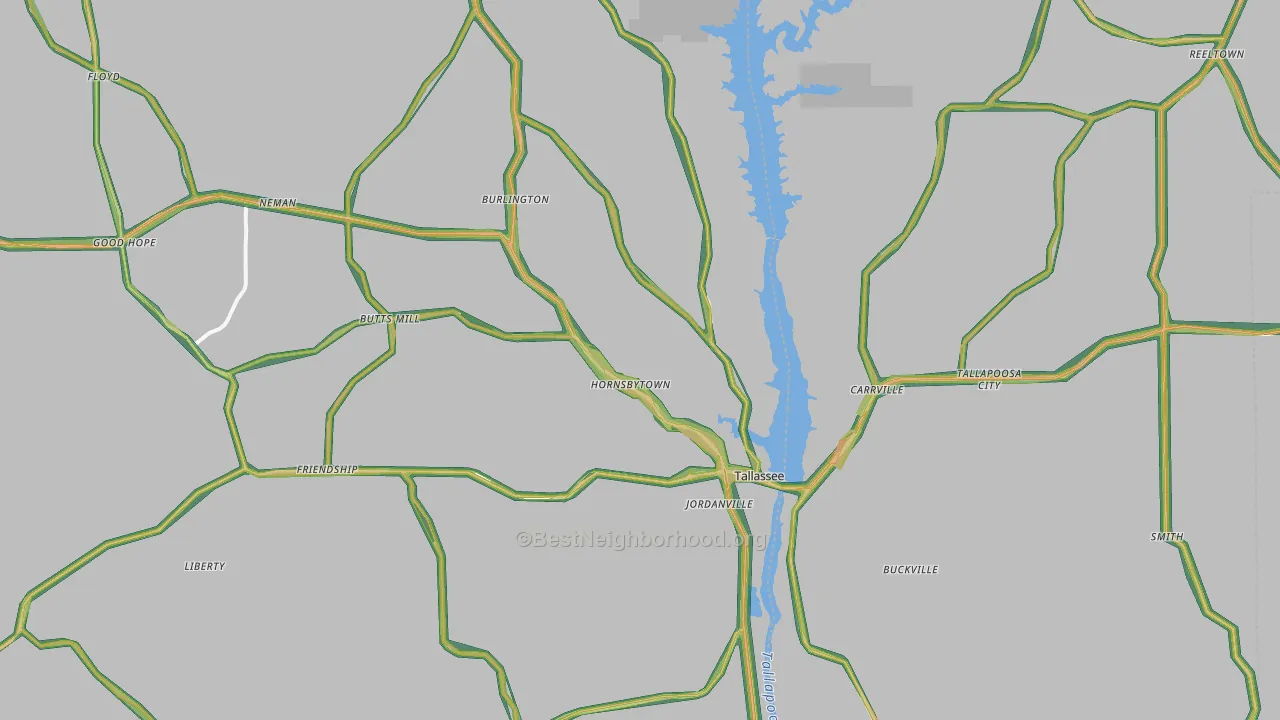 36078, AL Map of Noise Levels in 36078