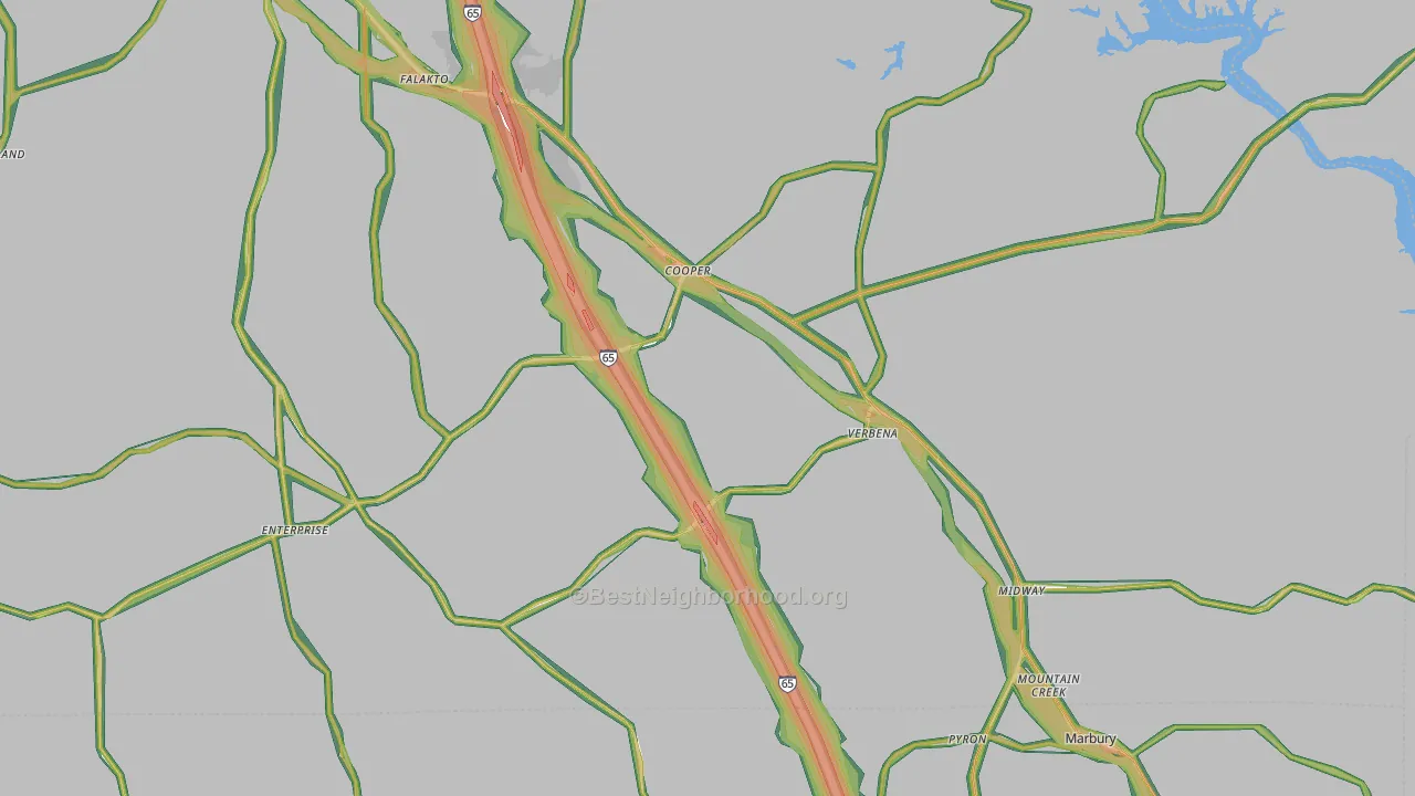 36091, AL Map of Noise Levels in 36091