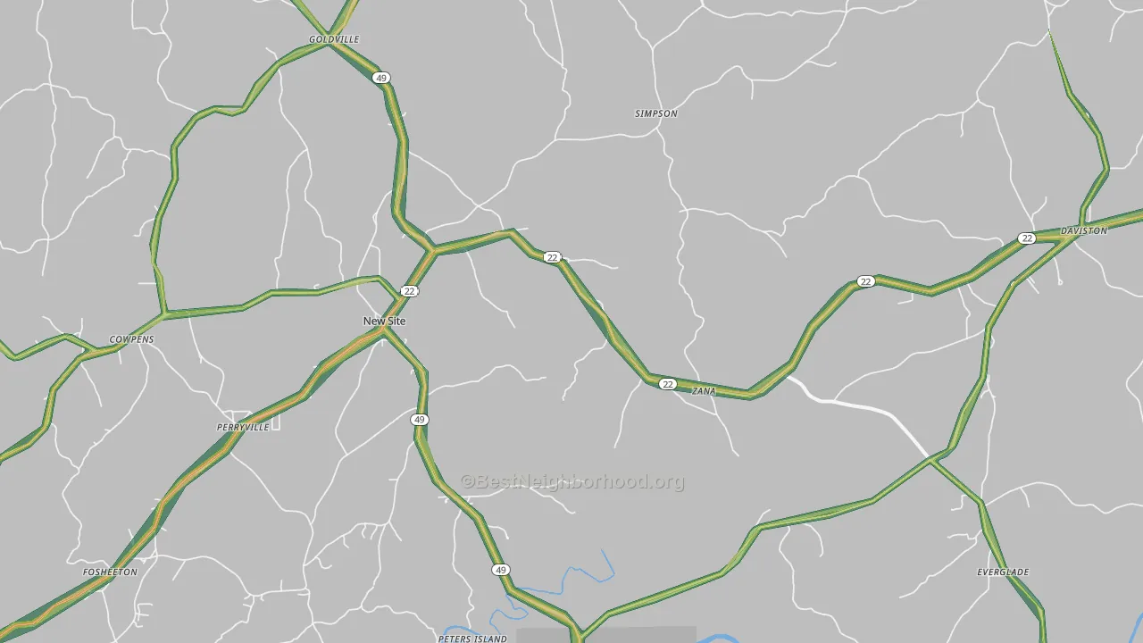 36256, AL Map of Noise Levels in 36256