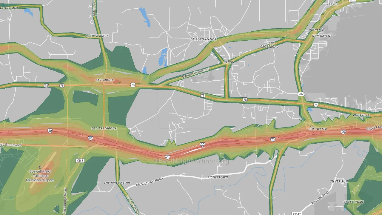 36260, AL Map of Noise Levels in 36260