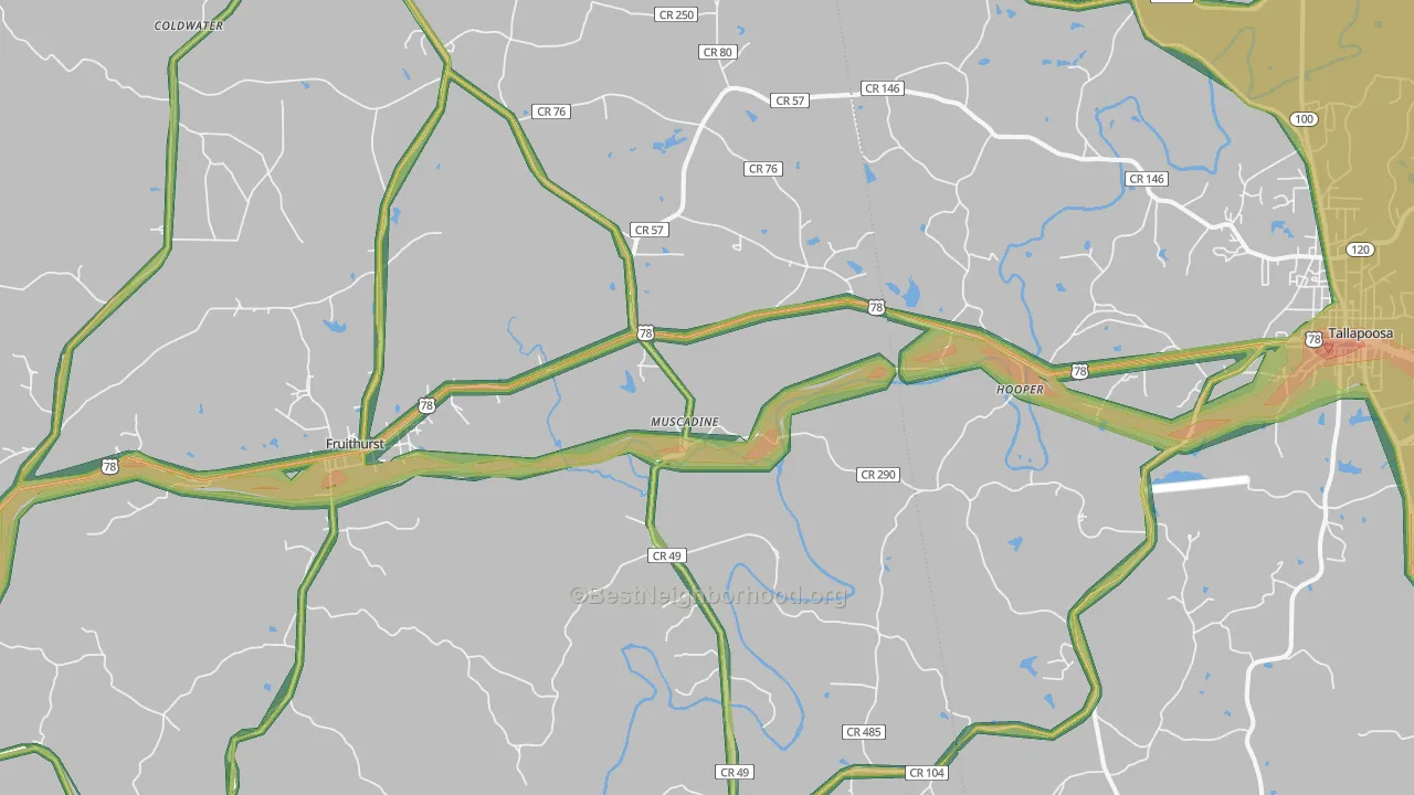 36269, AL Map of Noise Levels in 36269