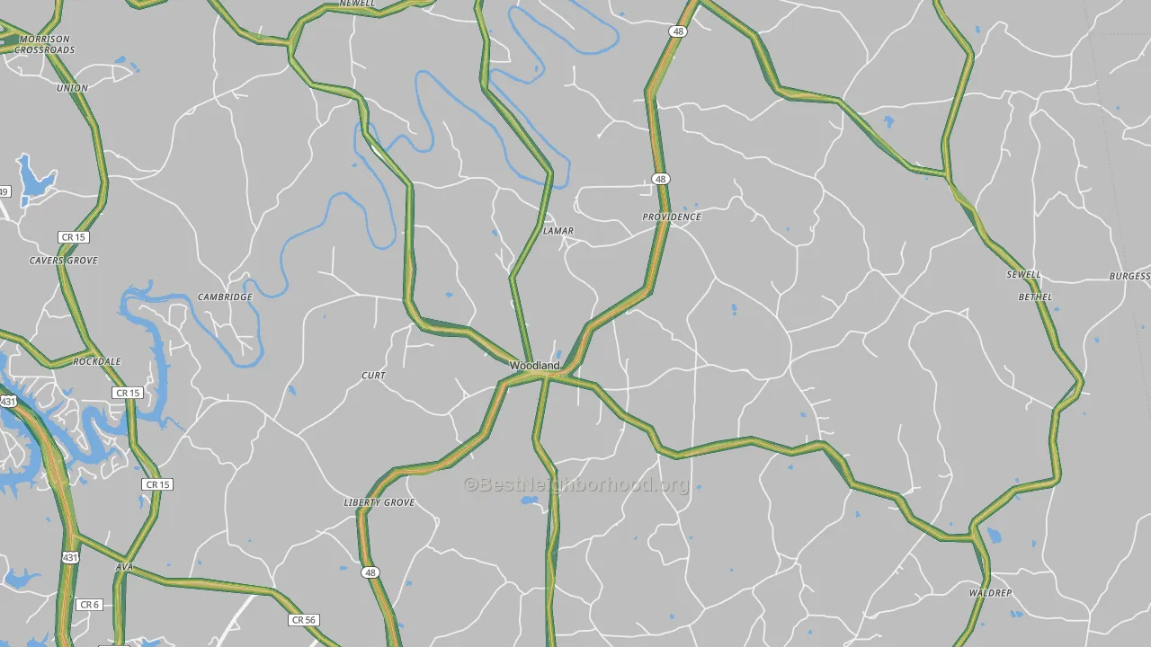 36280, AL Map of Noise Levels in 36280