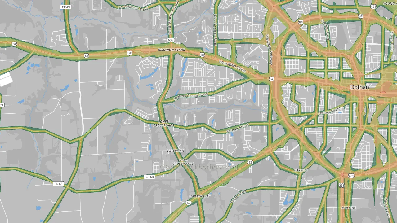 36305, AL Map of Noise Levels in 36305