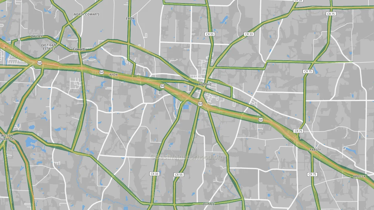 36312, AL Map of Noise Levels in 36312