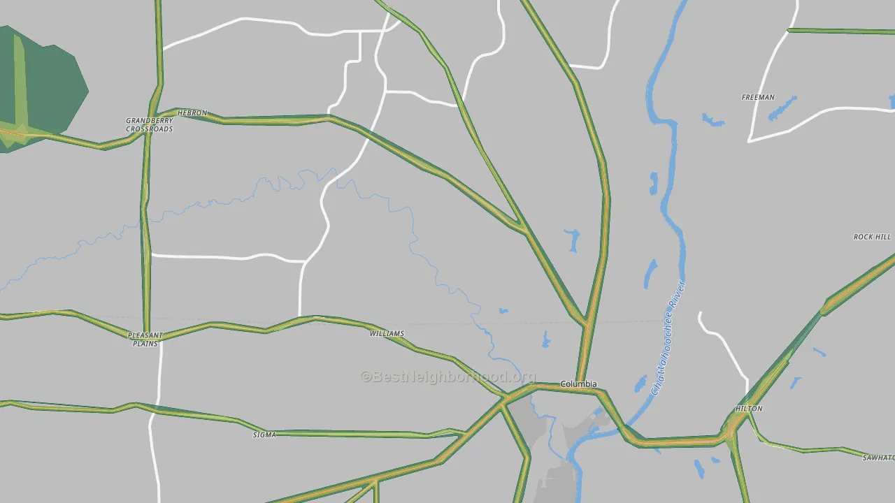 36319, AL Map of Noise Levels in 36319