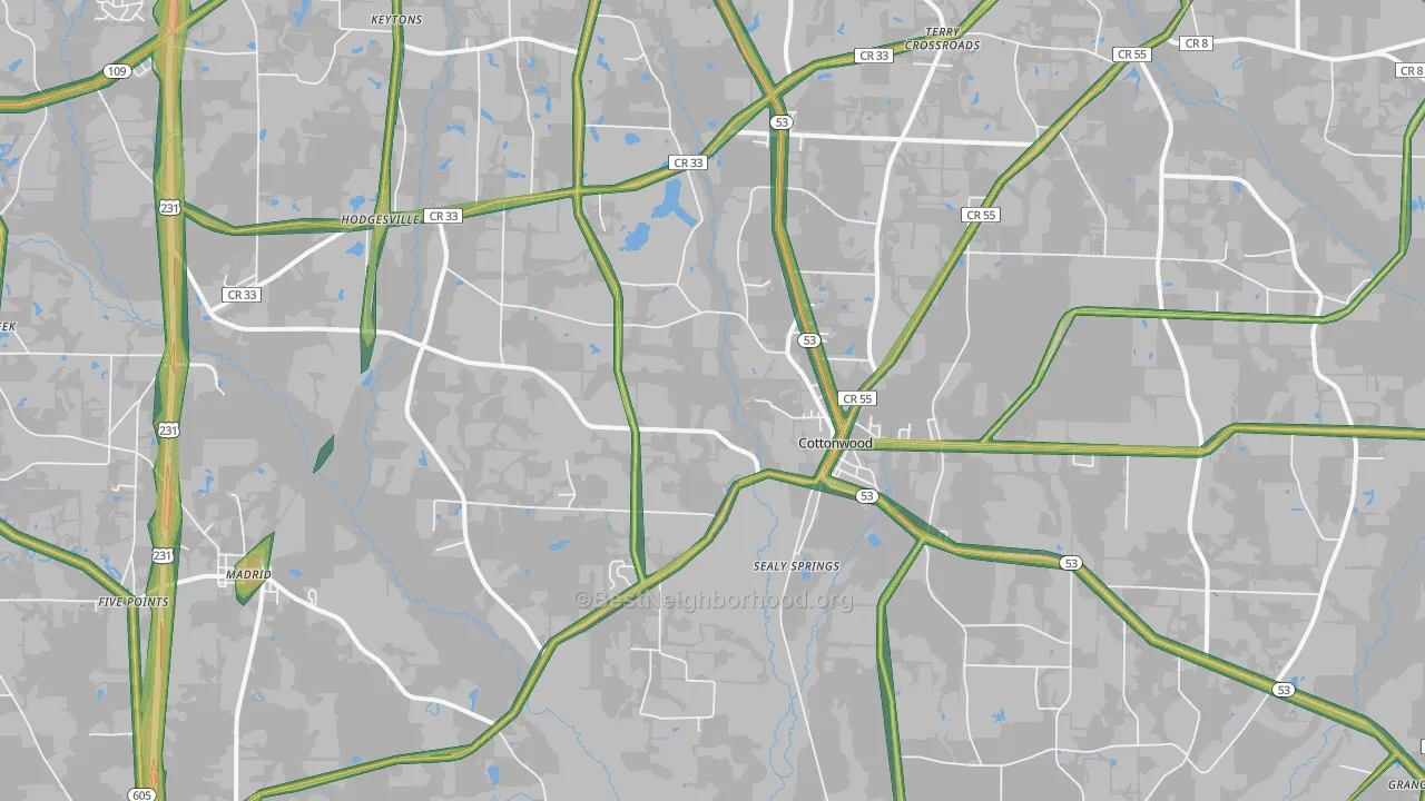 36320, AL Map of Noise Levels in 36320