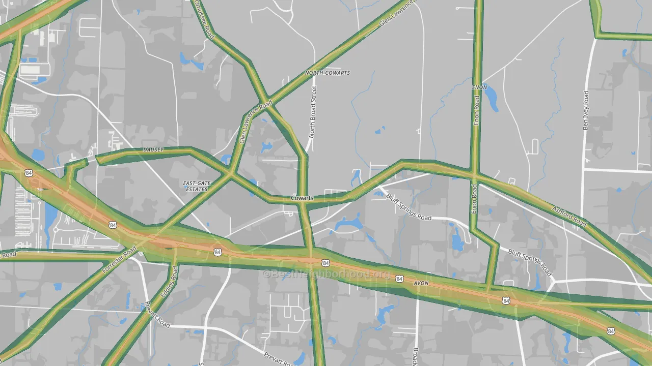 36321, AL Map of Noise Levels in 36321