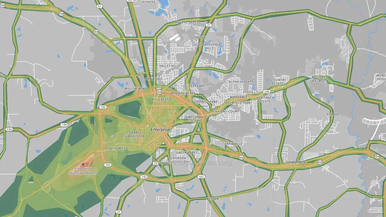 36330, AL Map of Noise Levels in 36330