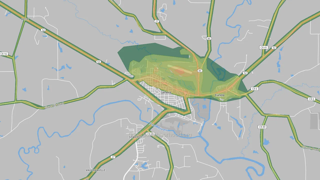 36340, AL Map of Noise Levels in 36340