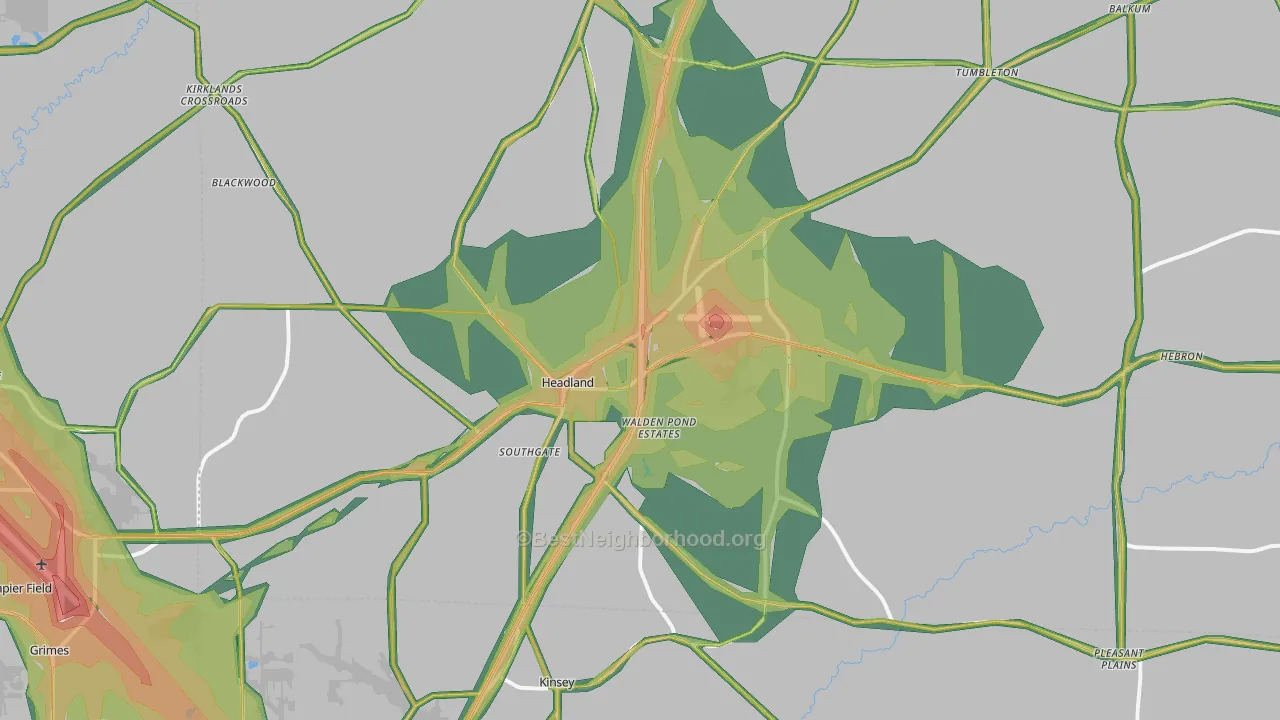 36345, AL Map of Noise Levels in 36345