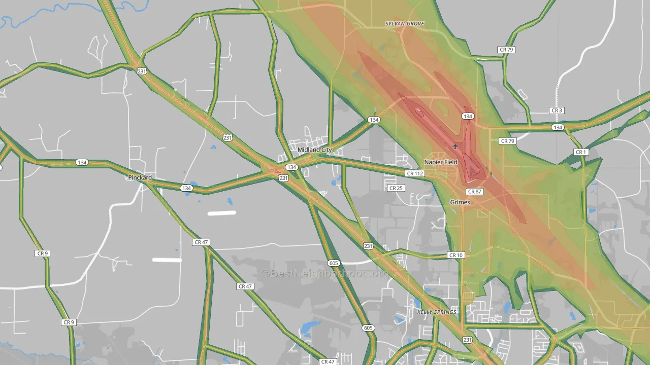 36350, AL Map of Noise Levels in 36350