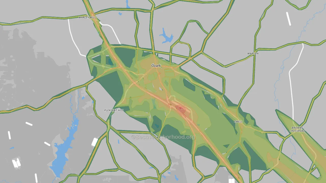 36360, AL Map of Noise Levels in 36360