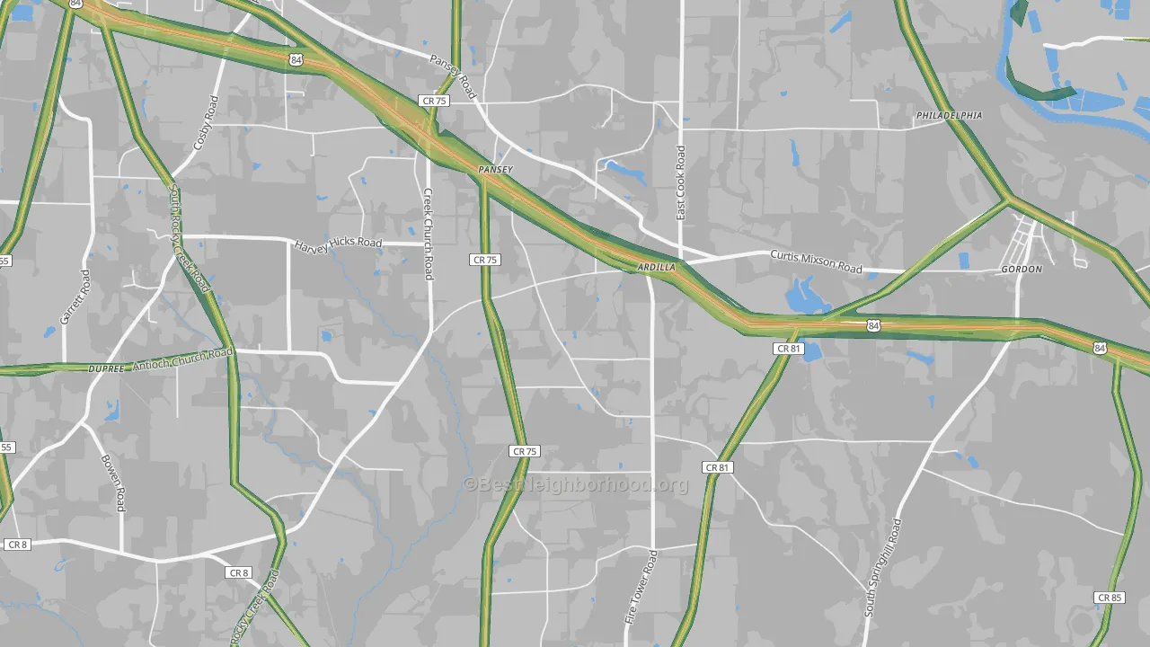 36370, AL Map of Noise Levels in 36370