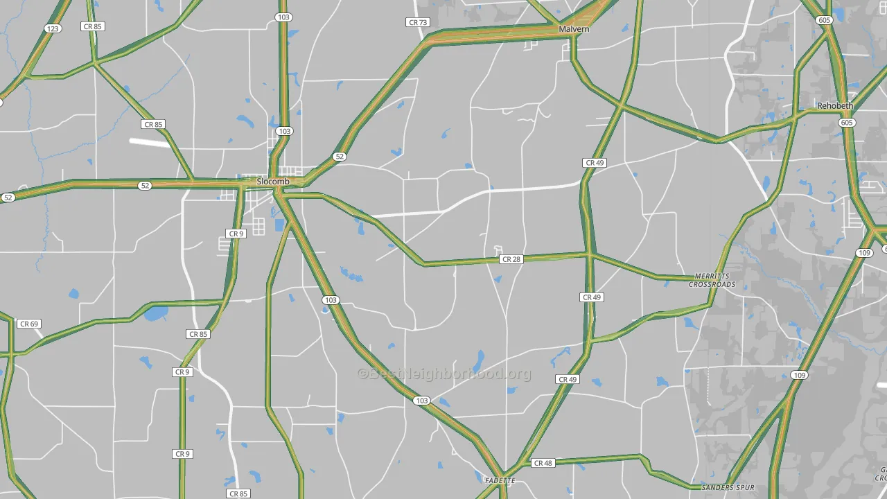36375, AL Map of Noise Levels in 36375