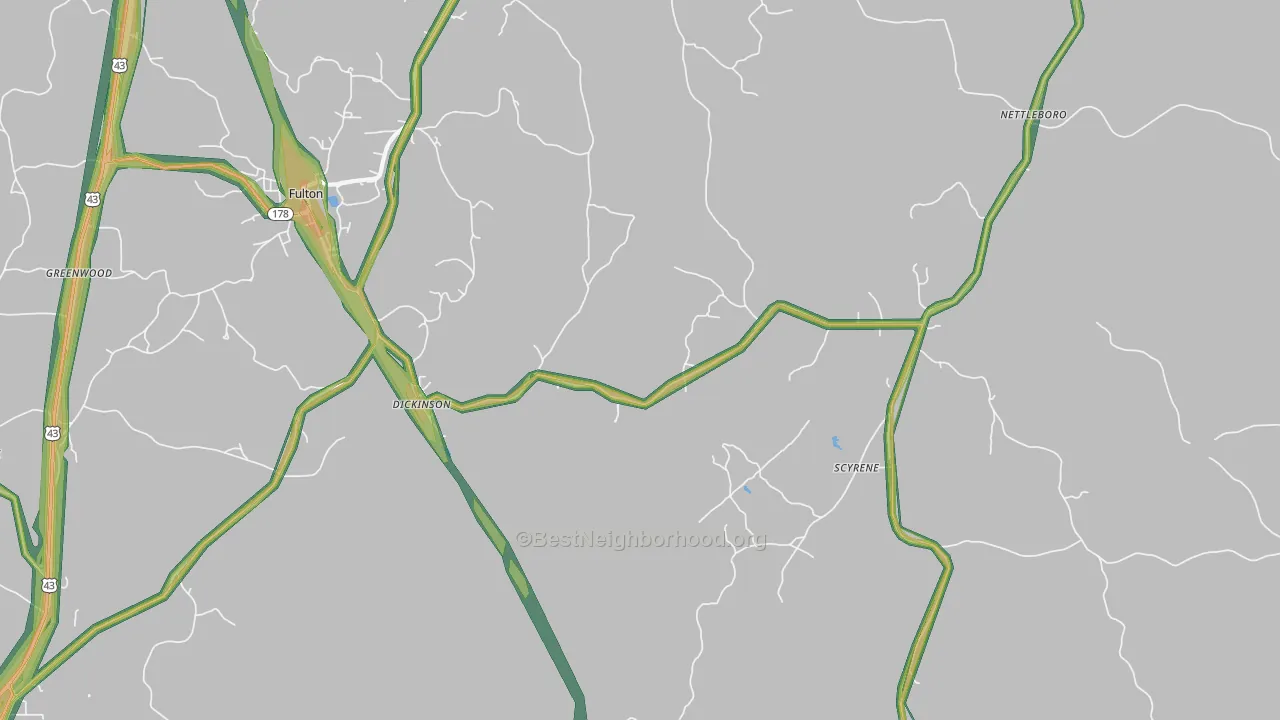 36436, AL Map of Noise Levels in 36436