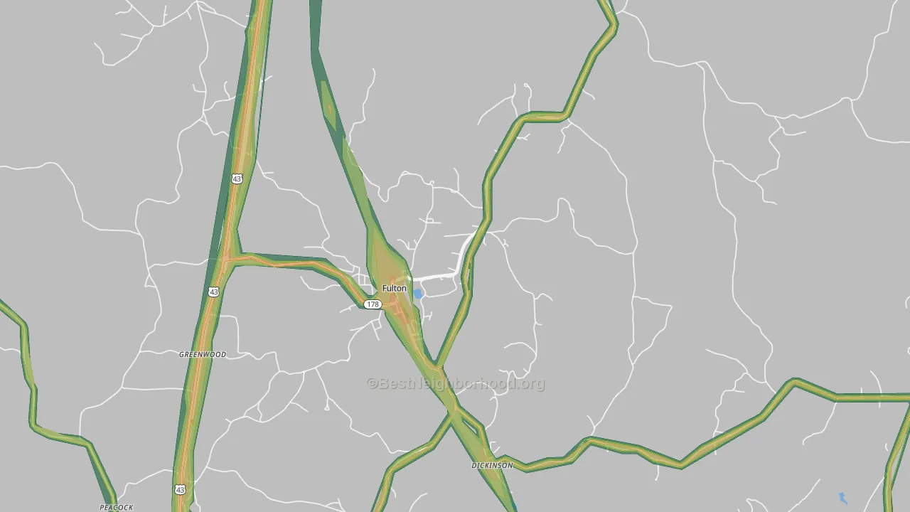 36446, AL Map of Noise Levels in 36446