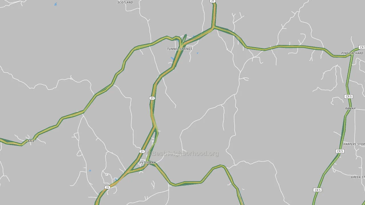 36471, AL Map of Noise Levels in 36471