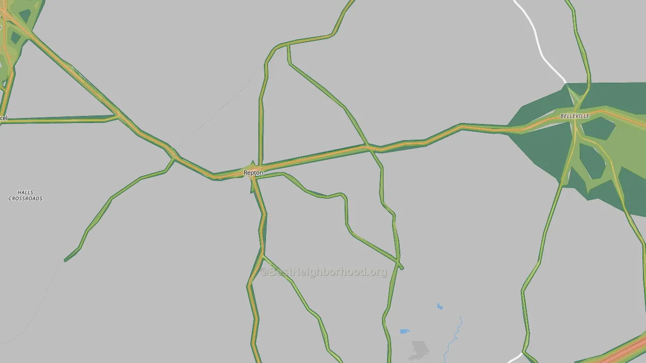 36475, AL Map of Noise Levels in 36475