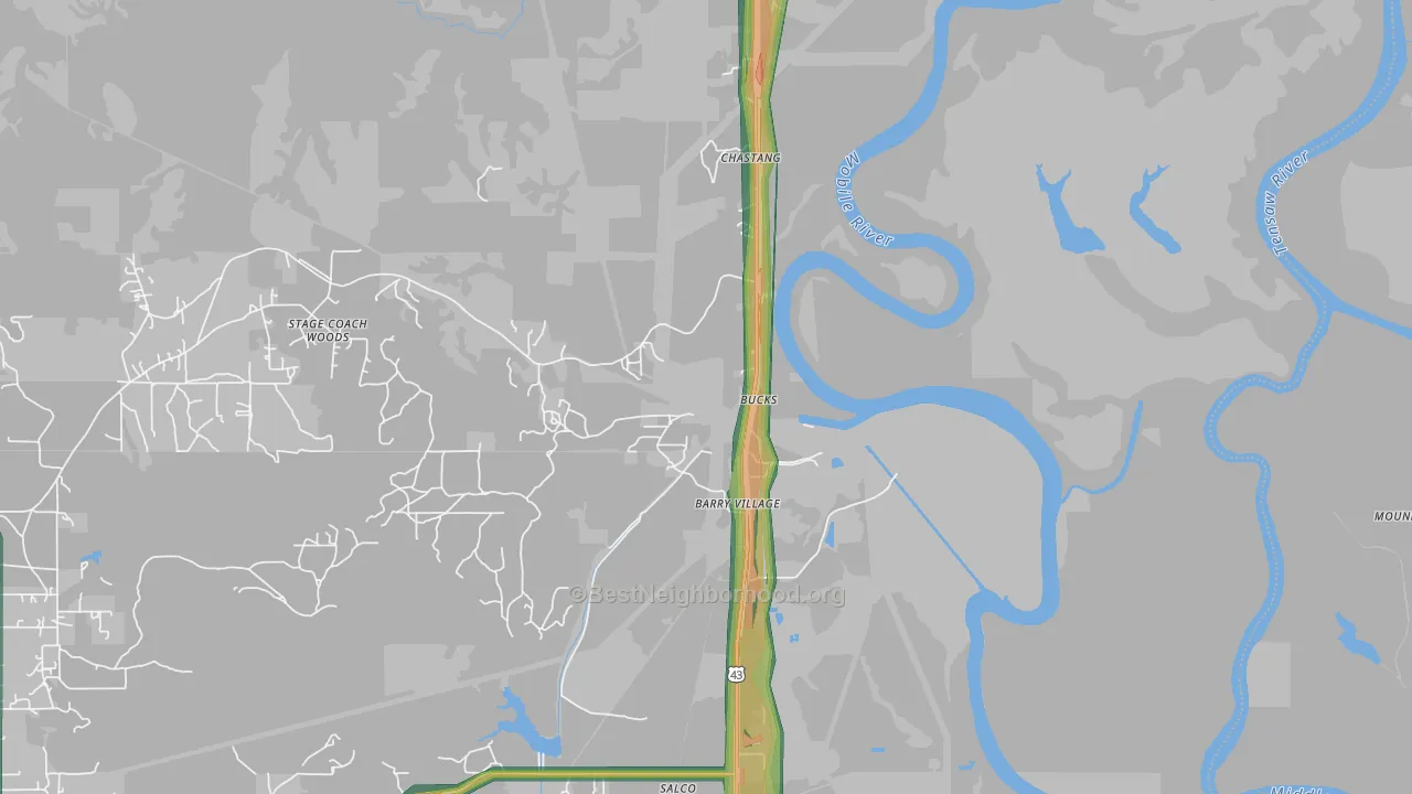 36512, AL Map of Noise Levels in 36512
