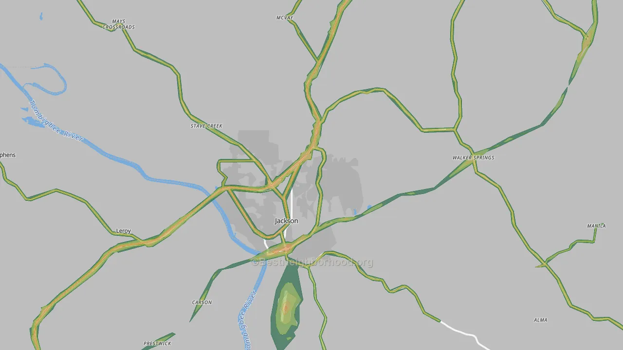 36545, AL Map of Noise Levels in 36545