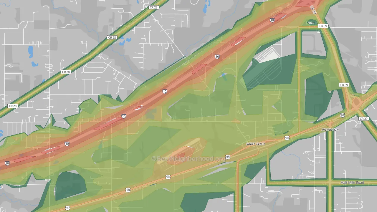 36568, AL Map of Noise Levels in 36568