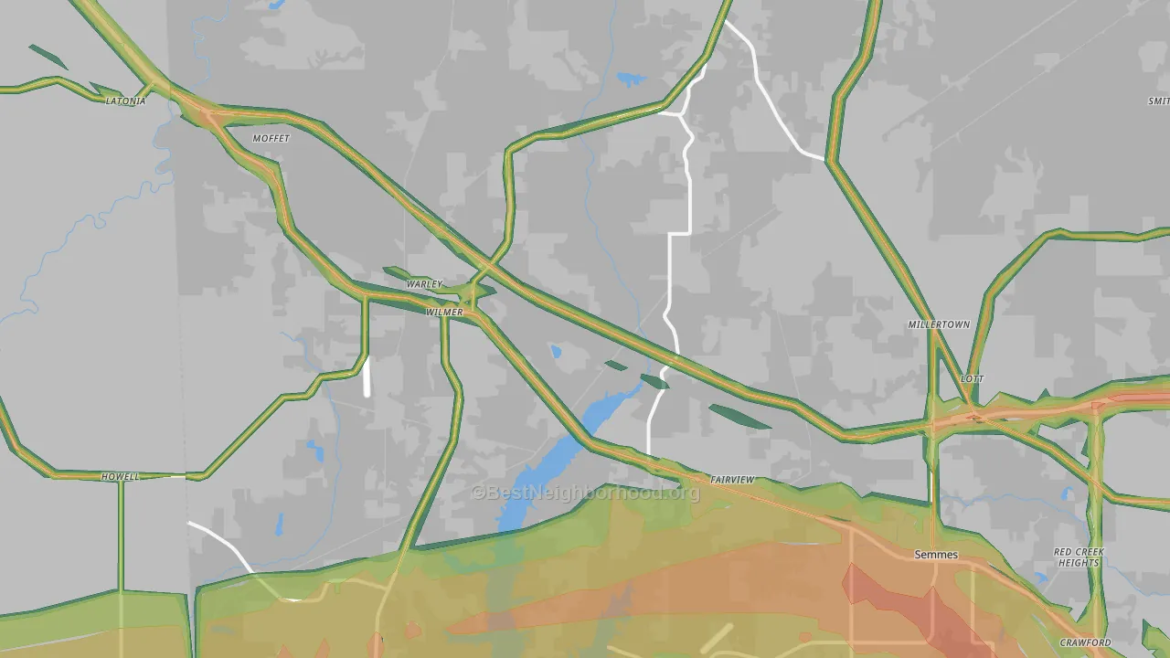 36587, AL Map of Noise Levels in 36587