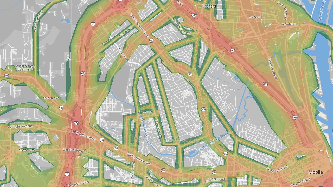 36617, AL Map of Noise Levels in 36617