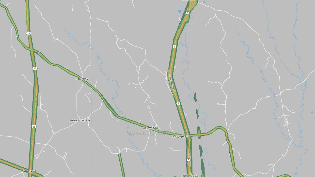 36722, AL Map of Noise Levels in 36722