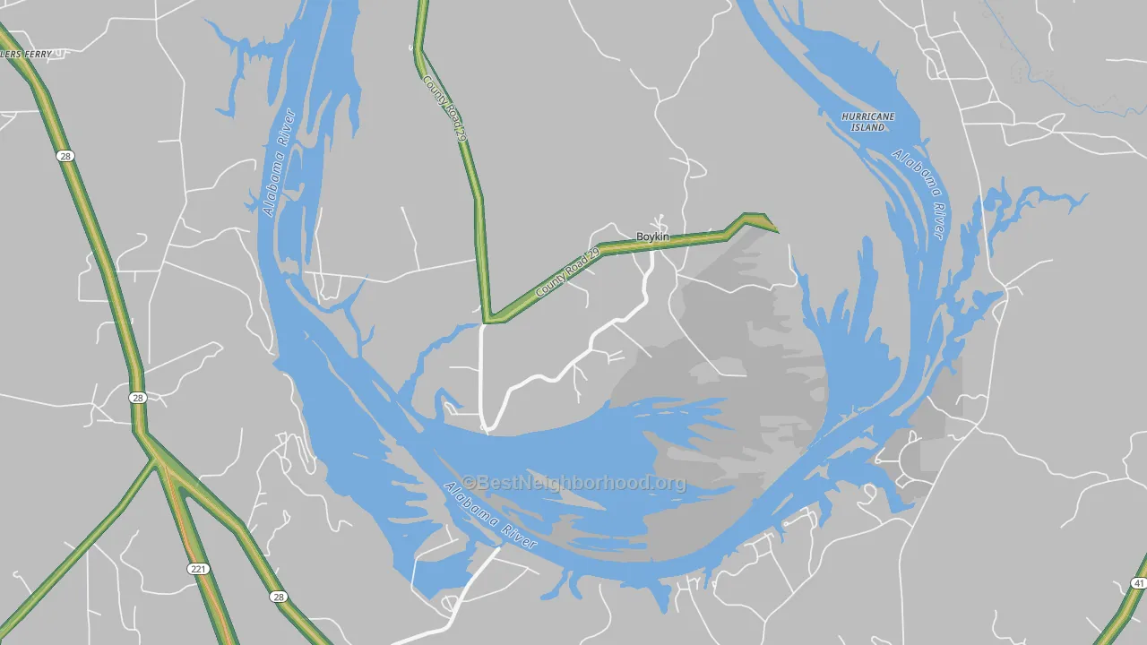 36723, AL Map of Noise Levels in 36723