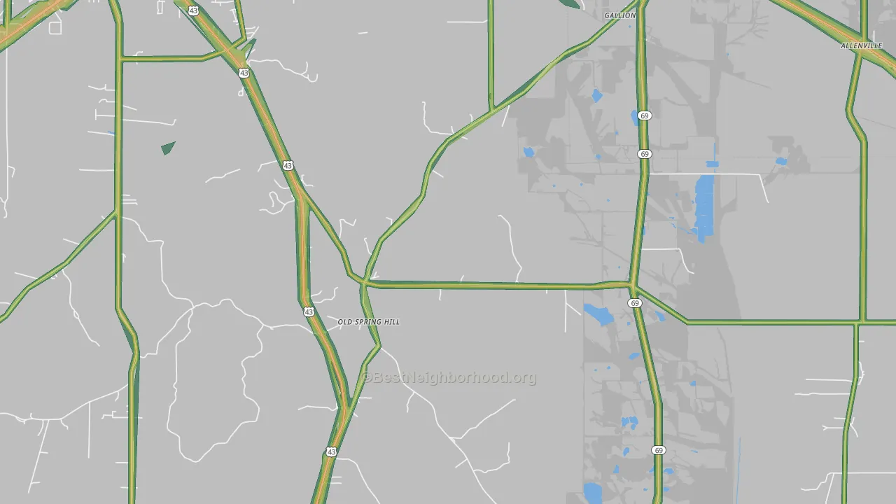 36742, AL Map of Noise Levels in 36742