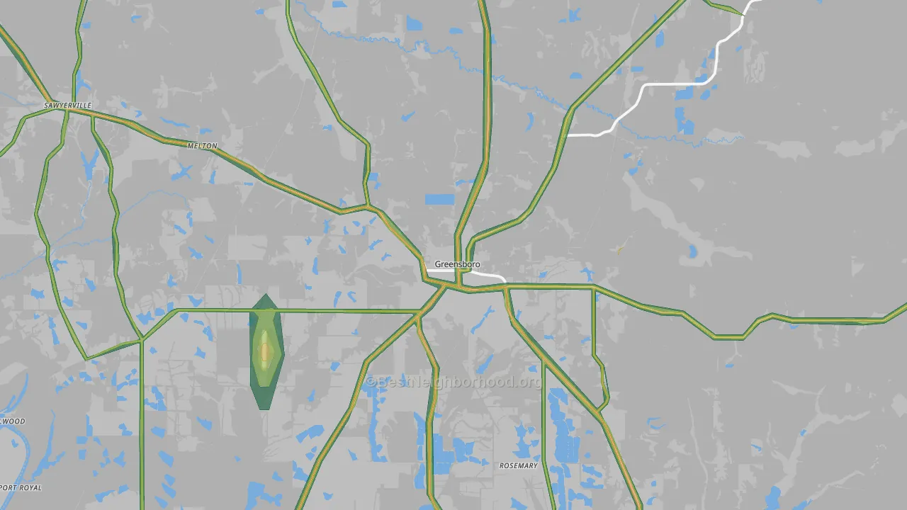 36744, AL Map of Noise Levels in 36744
